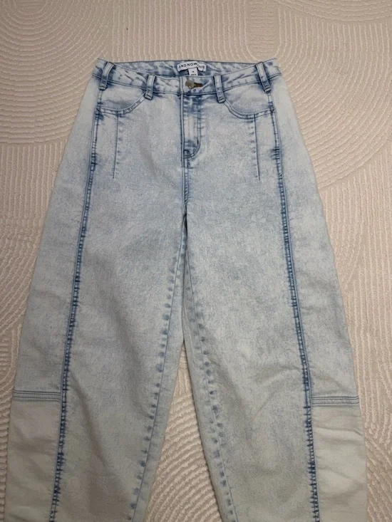 Light Blue High-Waist Tapered Jeans - Picture 2 of 5